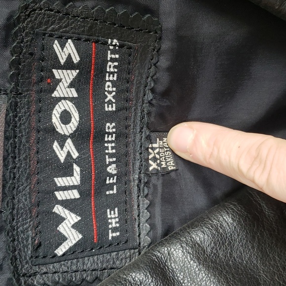 WILSONS LEATHER HEAVY WEIGHT MOTORCYCLE BLACK JACKET BIKER MEN SIZE XXL - Picture 2 of 10